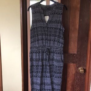 Lucky brand black and white print jumpsuit